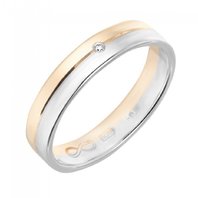 Обручальное кольцо R01-WED-00024-М13345 комбинированное, гладкое