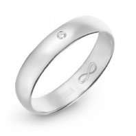 Обручальное кольцо R01-WED-00028-М13347 из белого золота, гладкое